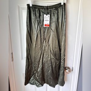 ZARA Satin Drawstring Skirt